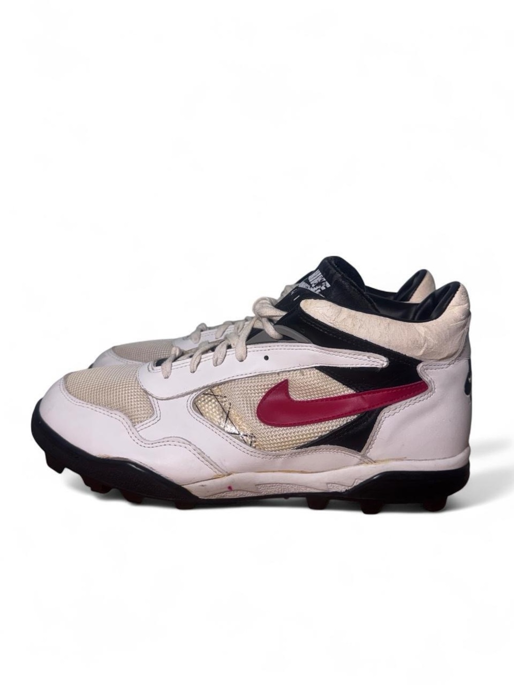Vintage 90s Nike shark football cleats white red size 15 mens RARE